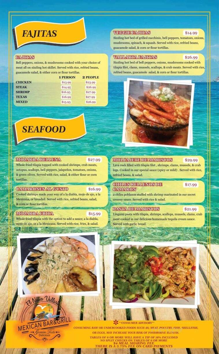 El Nuevo Vallarta Bluffton - Bluffton, SC menu_pic