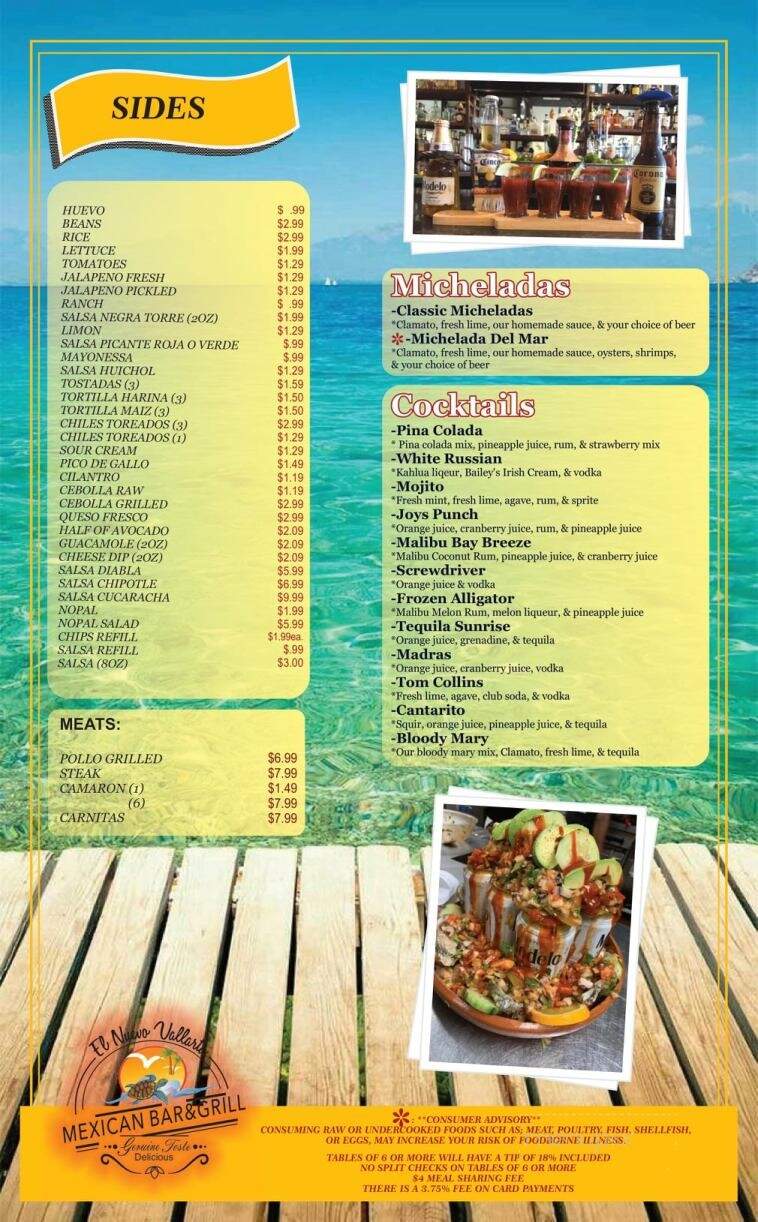 El Nuevo Vallarta Bluffton - Bluffton, SC menu_pic