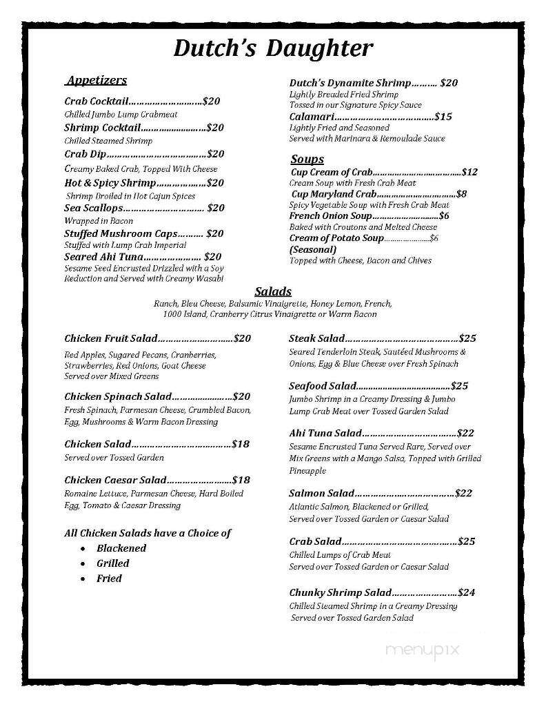 Dutch's Daughter - Frederick, MD menu_pic