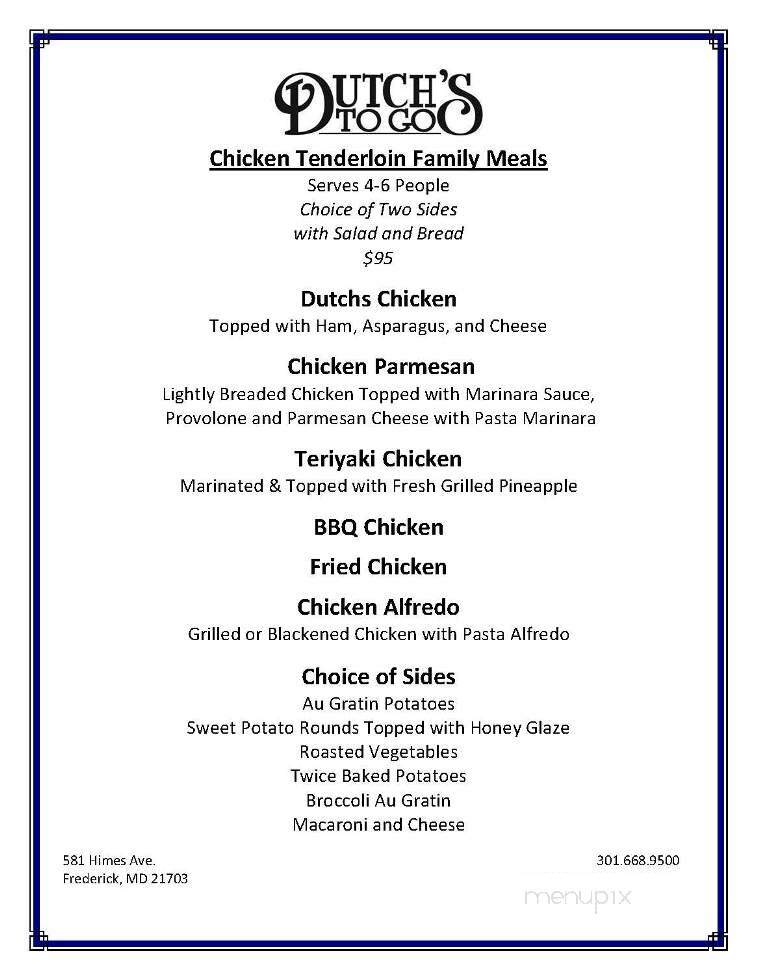 Dutch's Daughter - Frederick, MD menu_pic