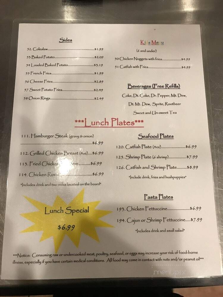 Ashley's Restaurant - Philadelphia, MS menu_pic