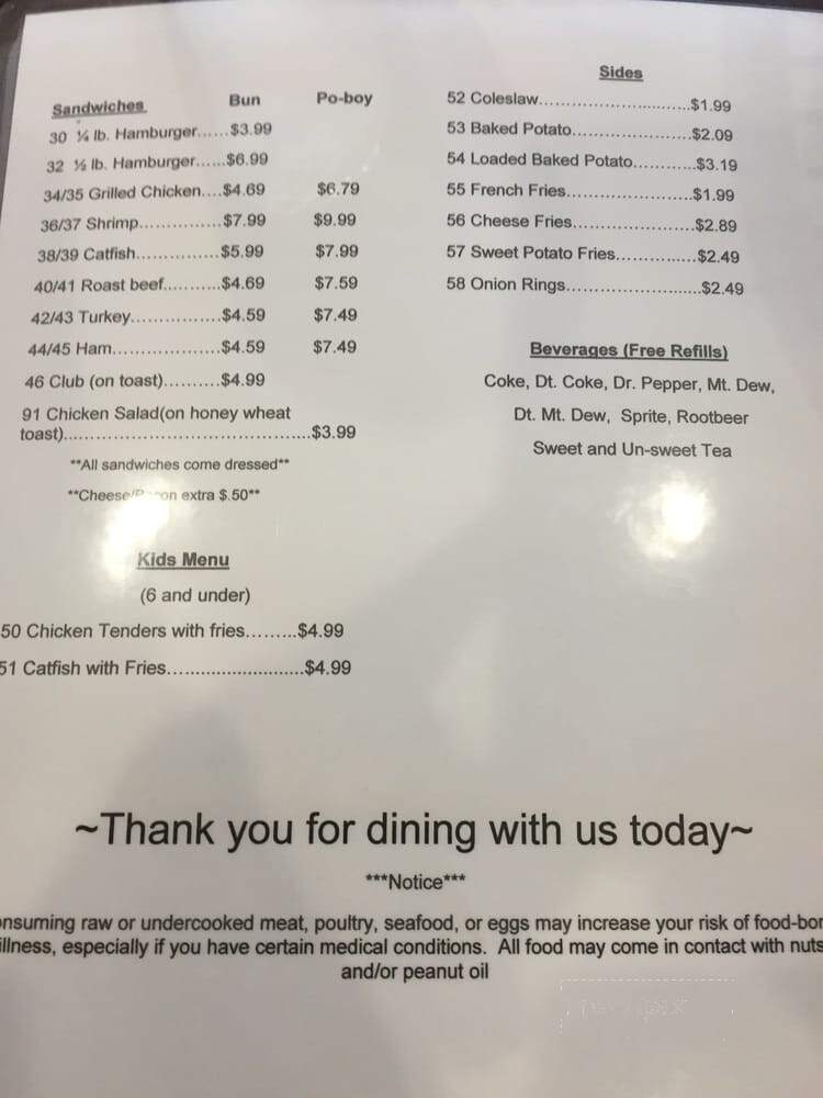 Ashley's Restaurant - Philadelphia, MS menu_pic