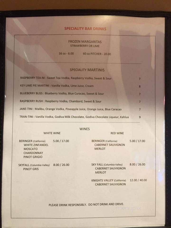 Jane's Seafood - New Iberia, LA menu_pic