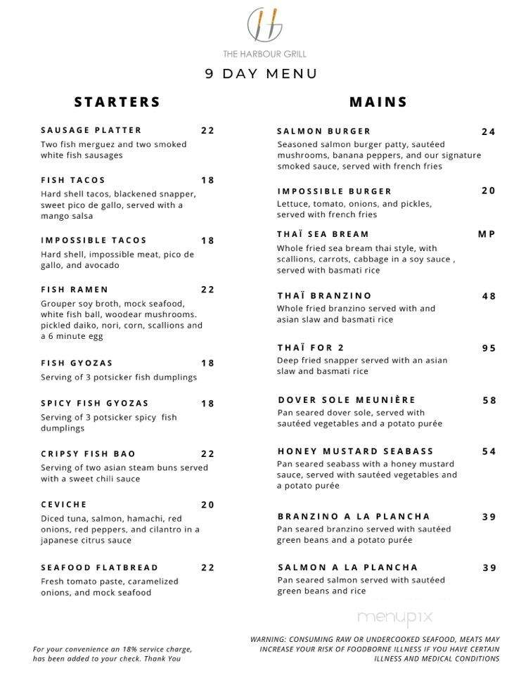 The Harbour Grill - Surfside, FL menu_pic