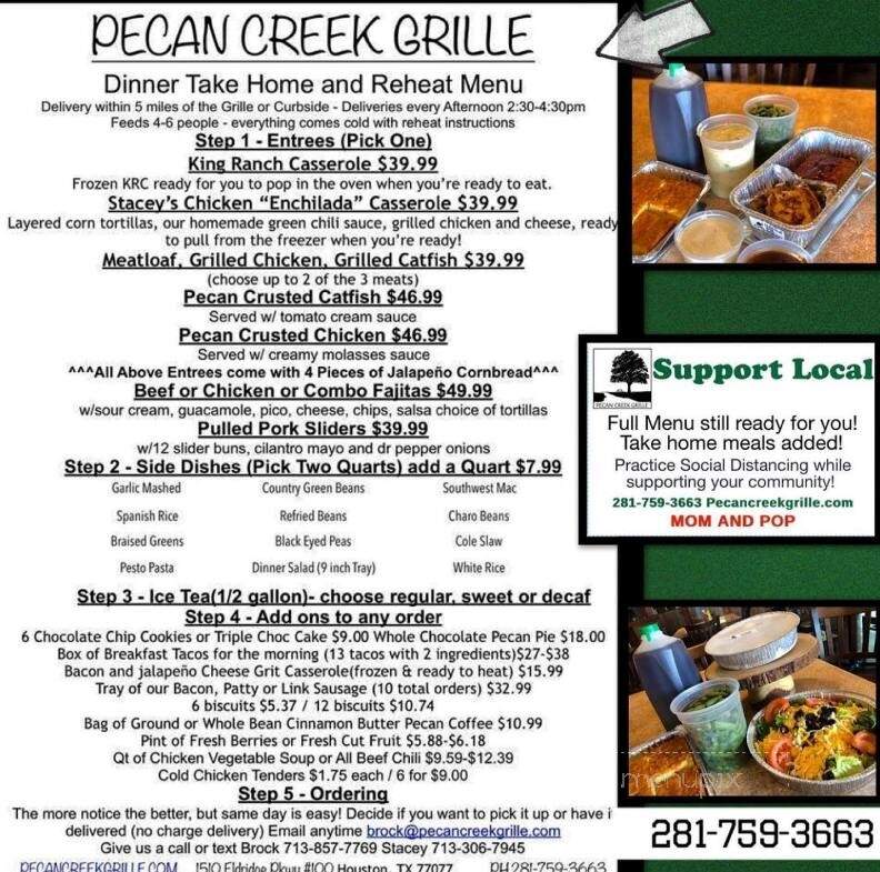 Pecan Creek Grille - Houston, TX menu_pic