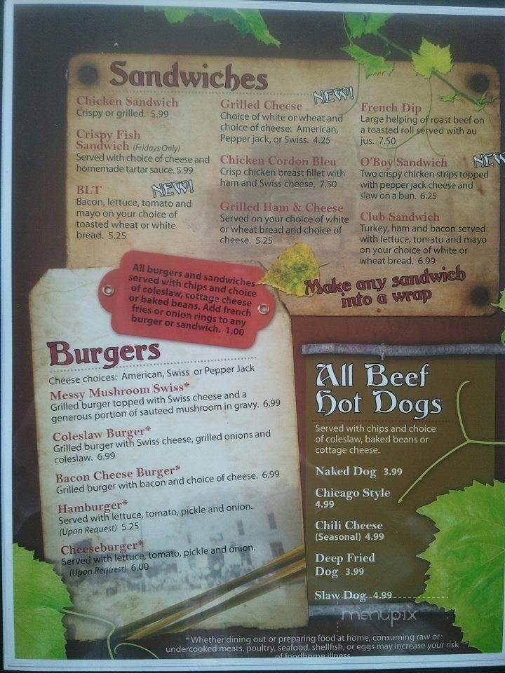 The Real McCoy's Bar Restaurant - Davis, IL menu_pic