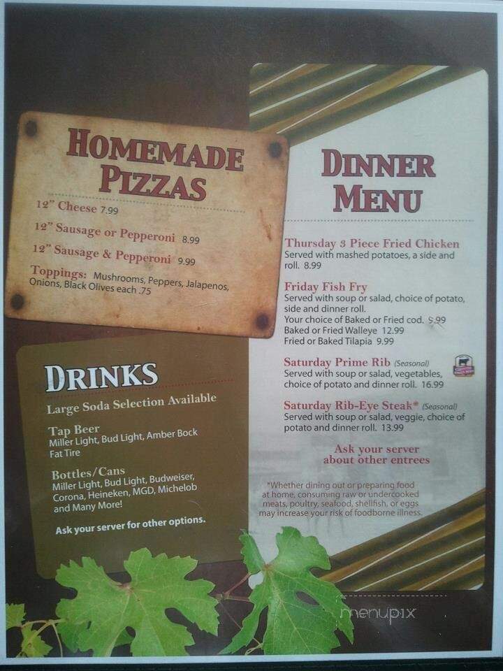 The Real McCoy's Bar Restaurant - Davis, IL menu_pic