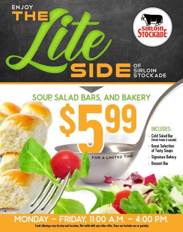 Sirloin Stockade Steakhouse - Corsicana, TX menu_pic