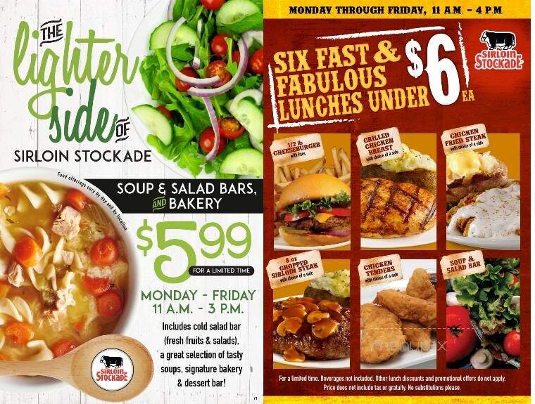 Sirloin Stockade Steakhouse - Corsicana, TX menu_pic
