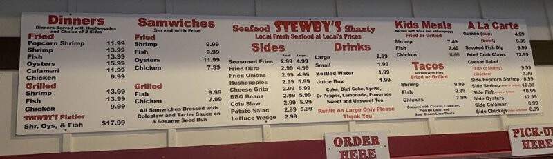 Stewby's on Okaloosa Island - Fort Walton Beach, FL menu_pic