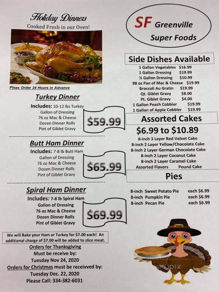 Super Foods - Greenville, AL menu_pic