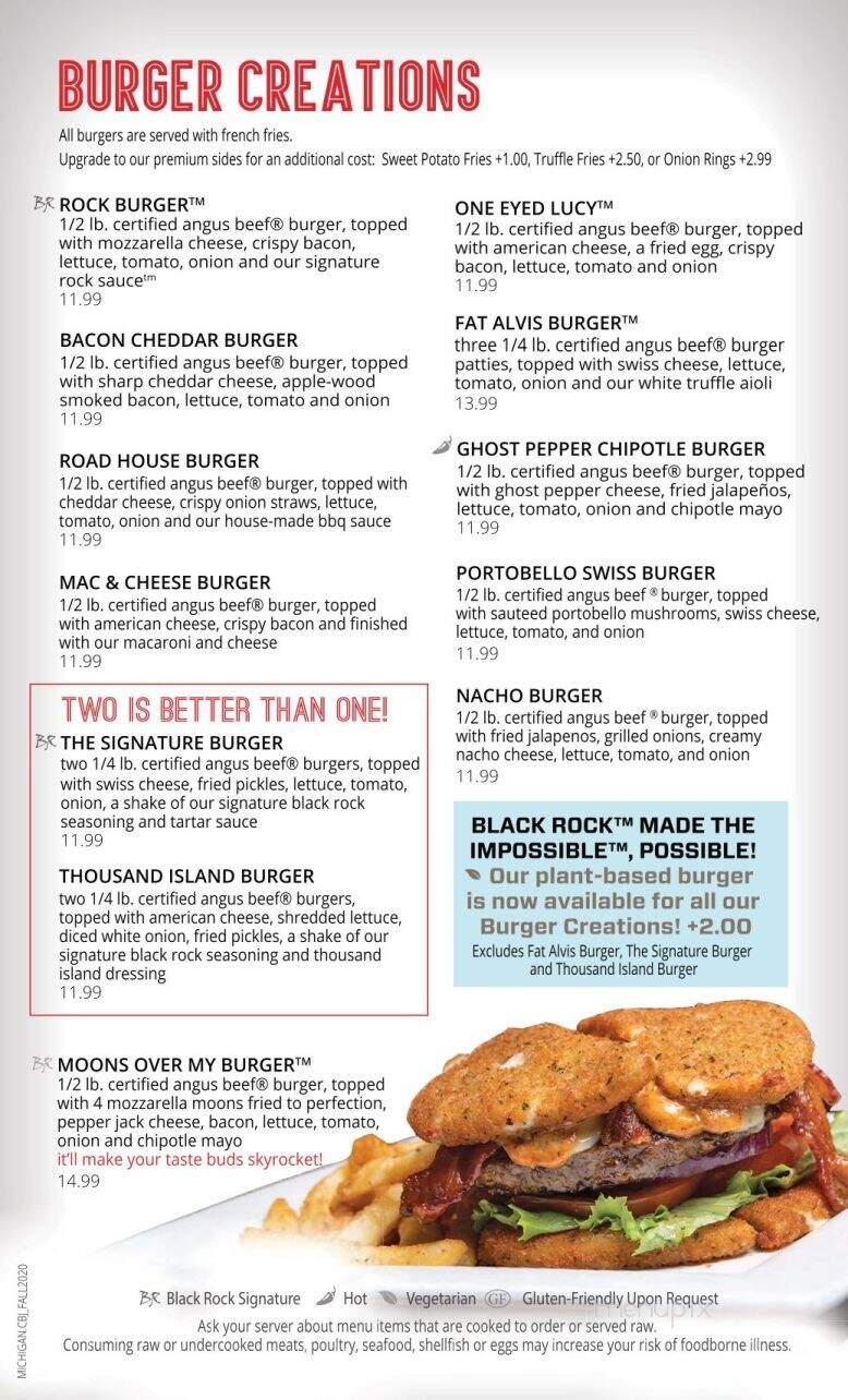 Black Rock Bar & Grill - Novi, MI menu_pic