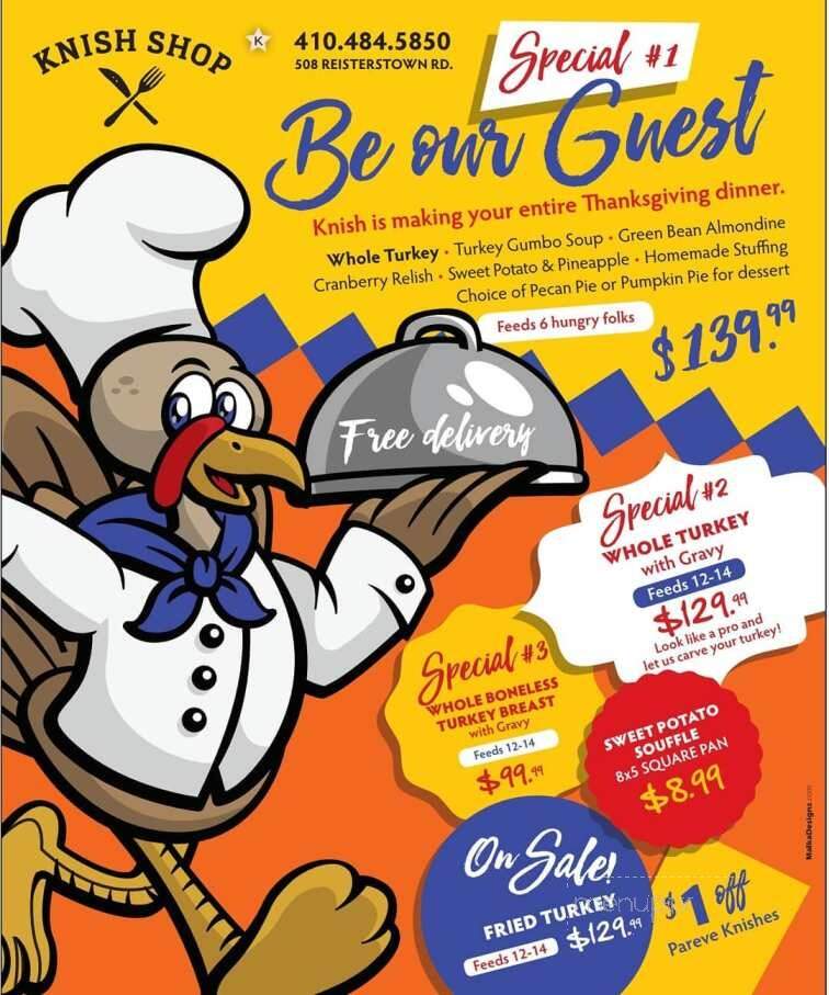 Knish Shop - Pikesville, MD menu_pic