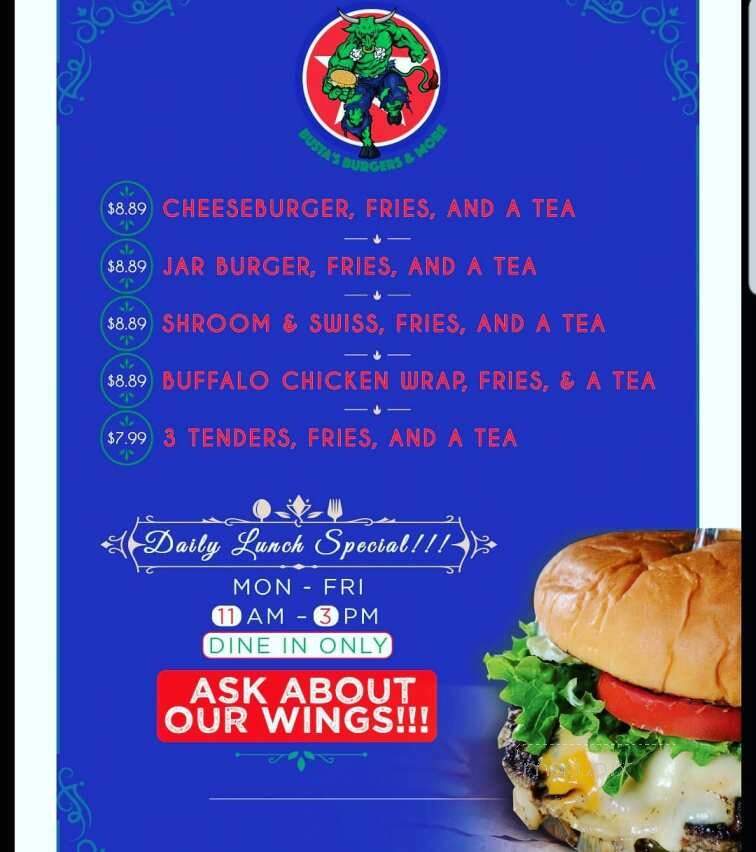 Busta's Burgers - Crosby, TX menu_pic