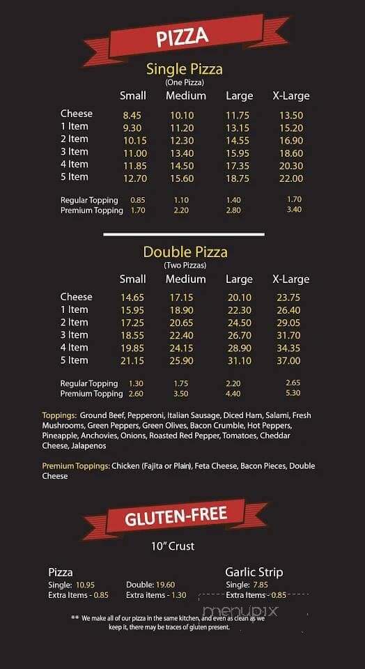 Wayne's Pizza & subs - Chatham-Kent, ON menu_pic