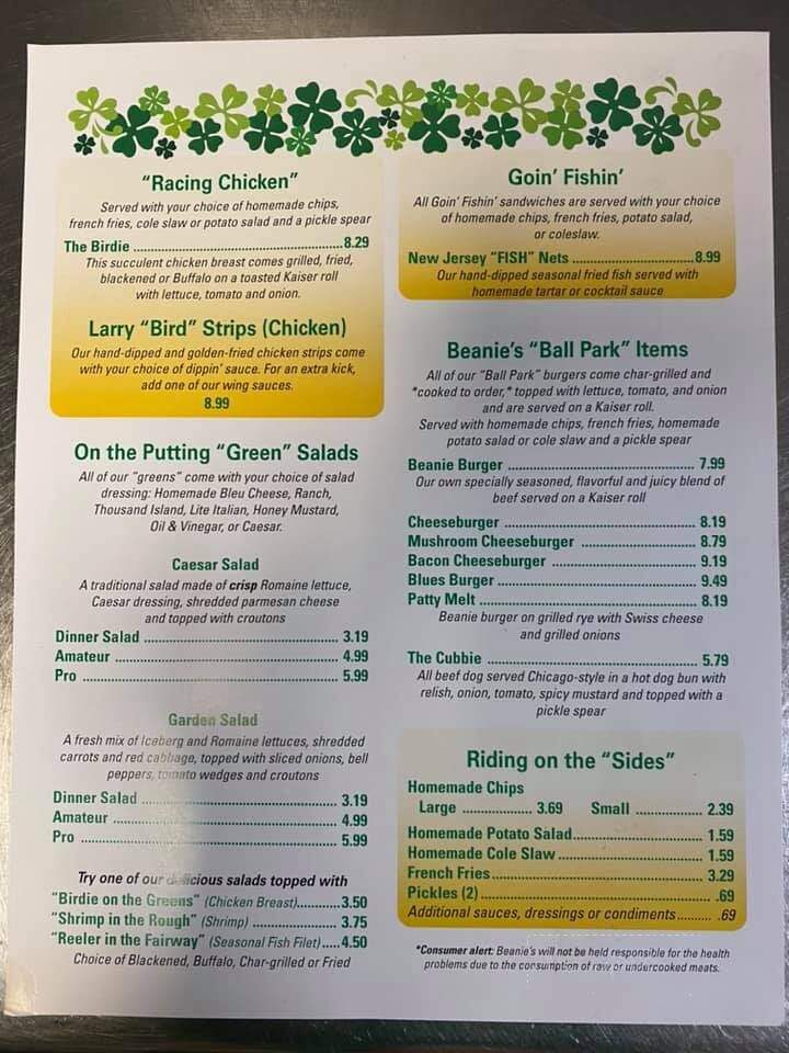 Beanie's Bar & Sports Grill - Ruskin, FL menu_pic