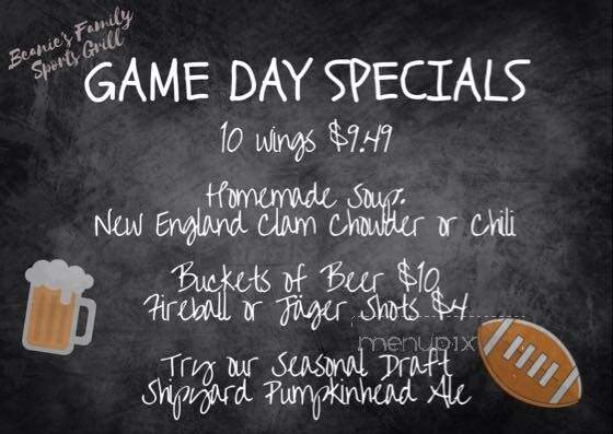 Beanie's Bar & Sports Grill - Ruskin, FL menu_pic