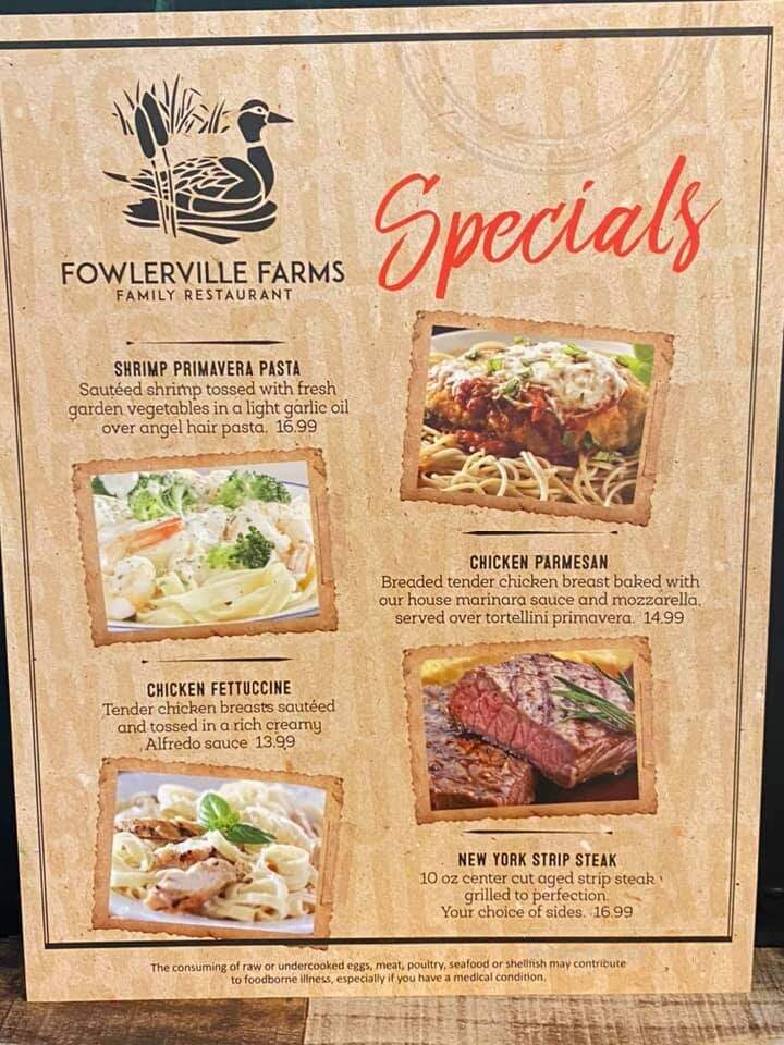 Fowlerville Farms Fmly Restaurant - Fowlerville, MI menu_pic