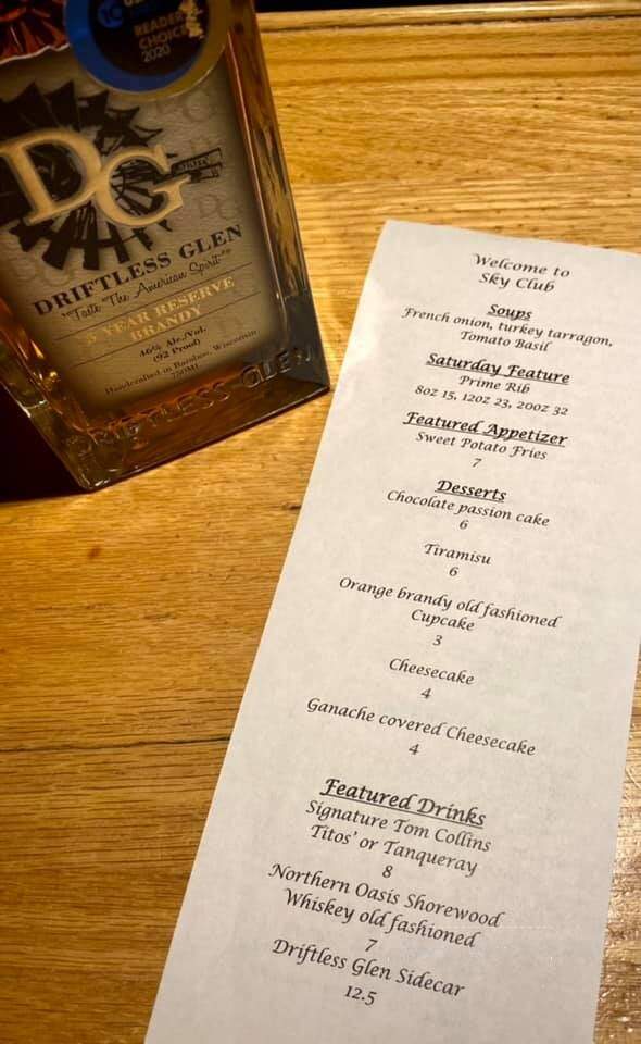 Sky Club - Plover, WI menu_pic