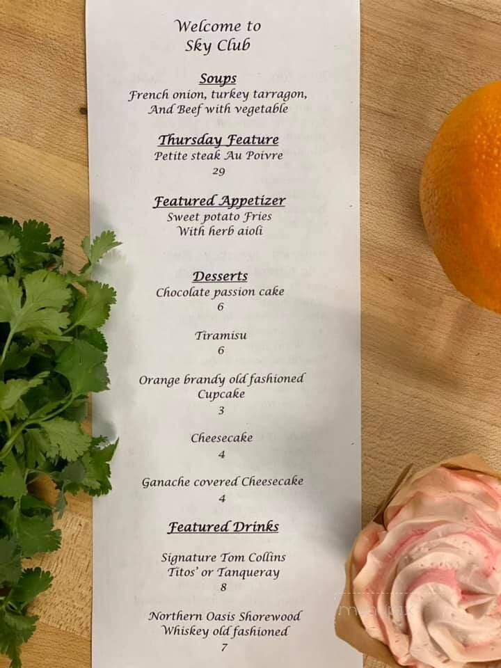 Sky Club - Plover, WI menu_pic
