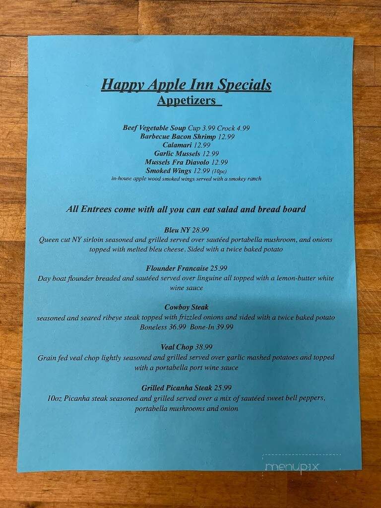 Happy Apple Of Imlaystown - Cream Ridge, NJ menu_pic