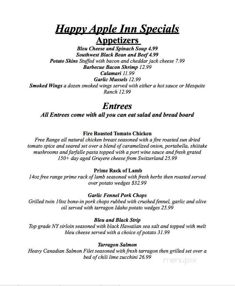 Happy Apple Of Imlaystown - Cream Ridge, NJ menu_pic