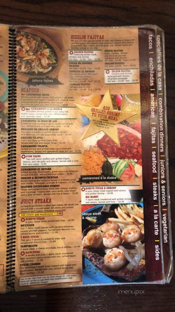 El Reparo Number 2 - Greensburg, IN menu_pic