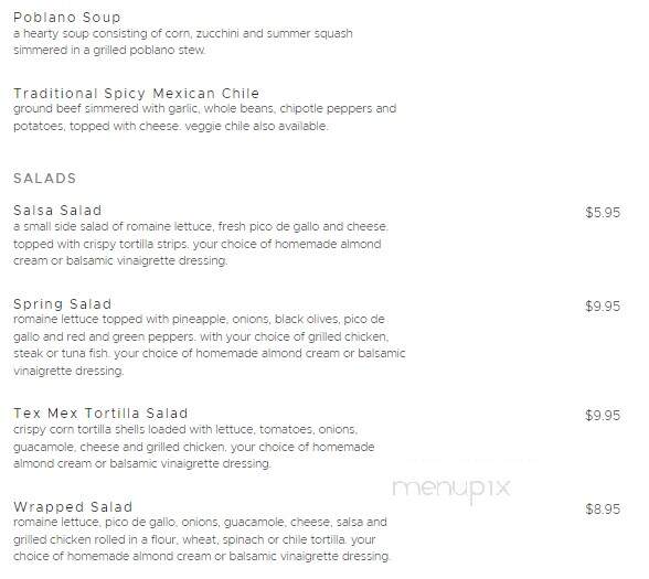 Salsa's Bar and Grill - Evans, GA menu_pic