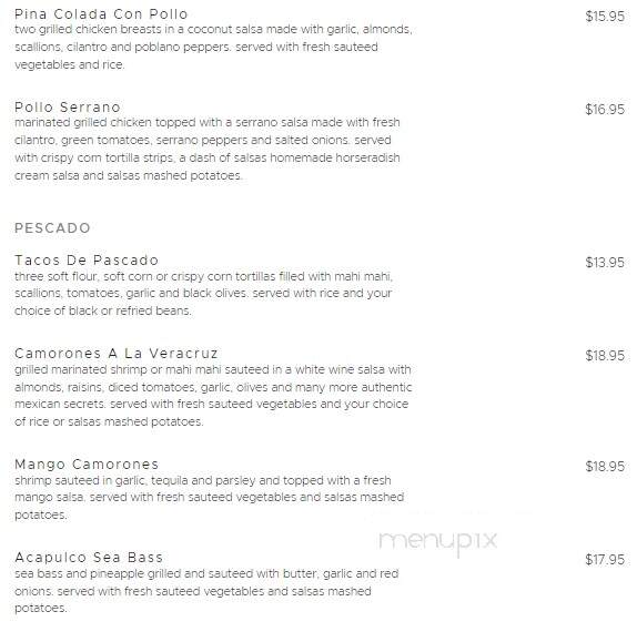 Salsa's Bar and Grill - Evans, GA menu_pic