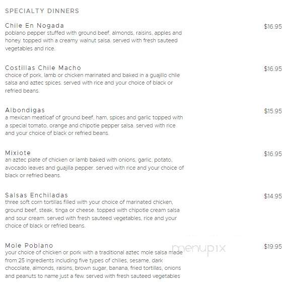 Salsa's Bar and Grill - Evans, GA menu_pic