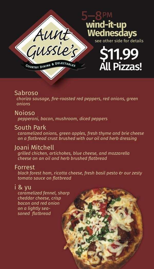 Aunt Gussie's - Grand Bend, ON menu_pic