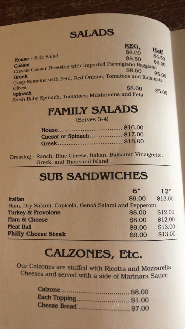 La Retta's Pizzeria - Edisto Beach, SC menu_pic