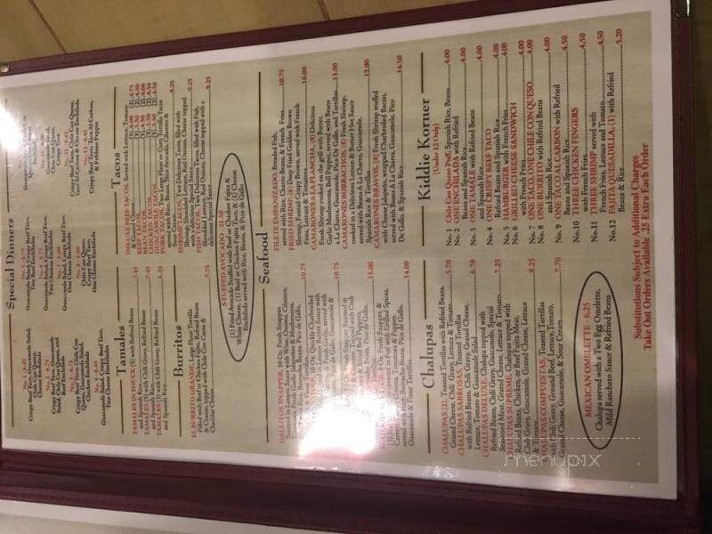 El Dorado Mexican Restaurant - Houston, TX menu_pic