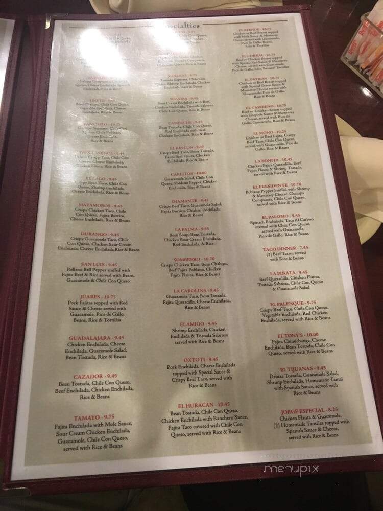 El Dorado Mexican Restaurant - Houston, TX menu_pic