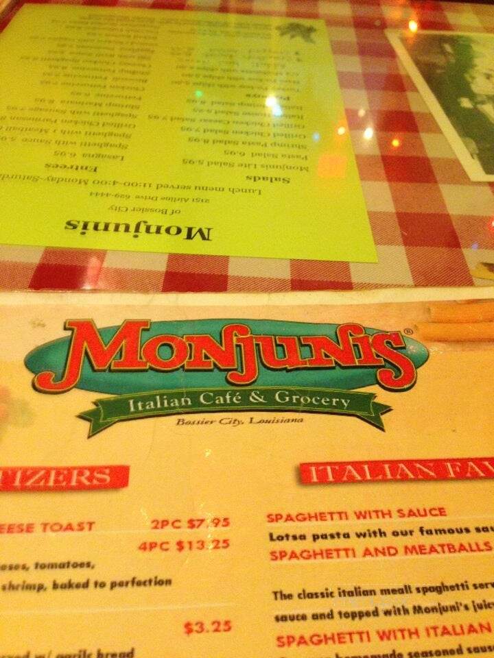 Monjunis Italian Cafe - Bossier City, LA menu_pic