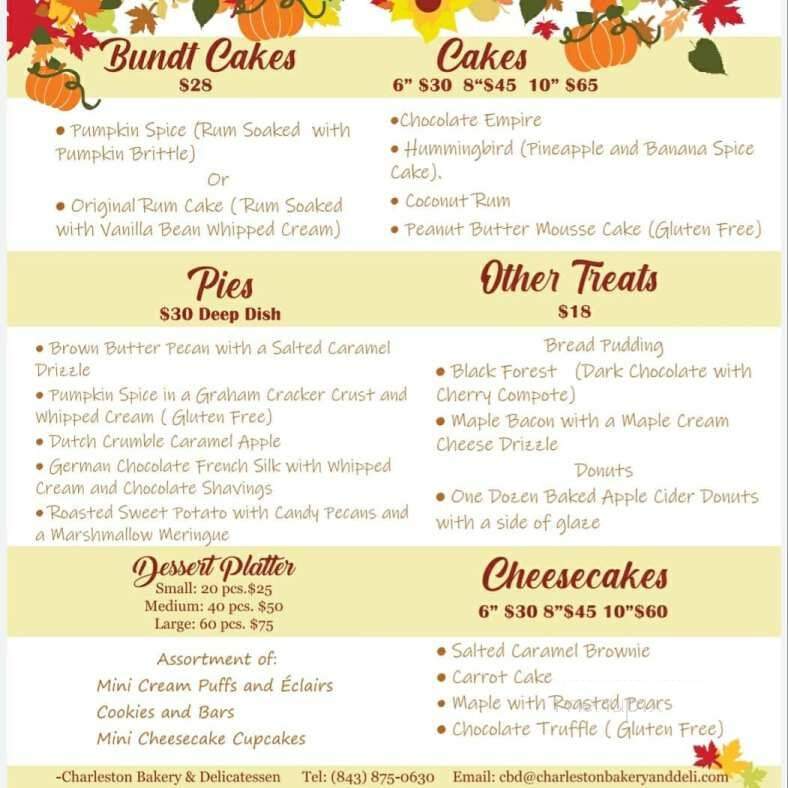 Charleston Bakery & Delicatessen - Summerville, SC menu_pic