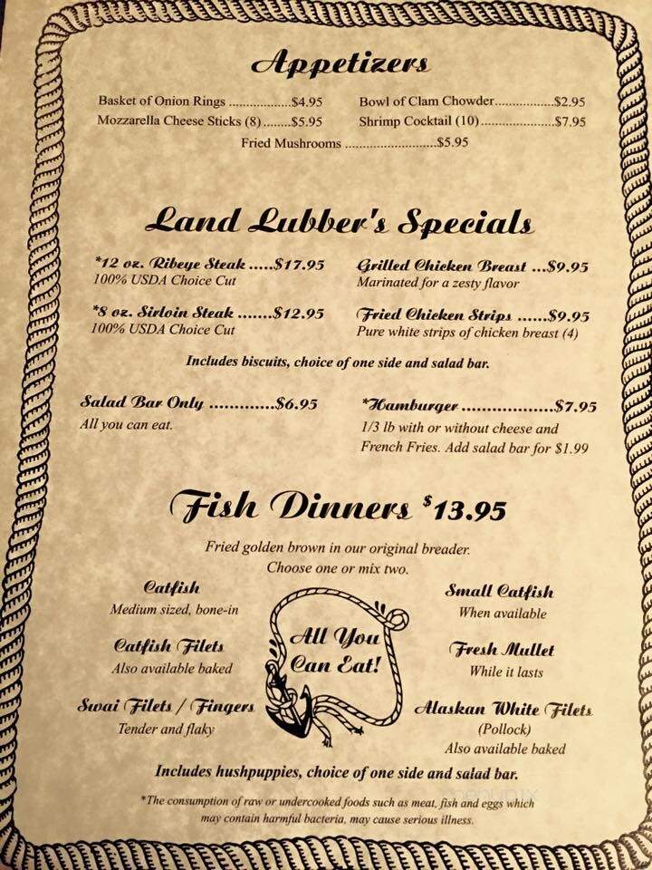 Fish Net - Lake Park, GA menu_pic