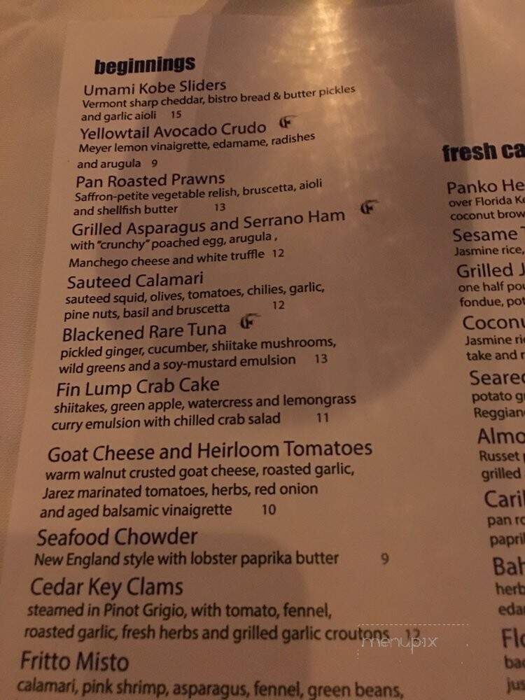 Fin Bistro - Marco Island, FL menu_pic