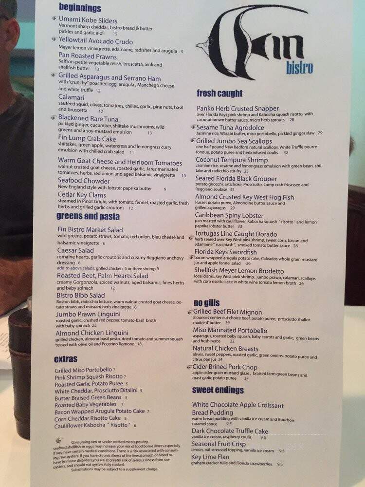 Fin Bistro - Marco Island, FL menu_pic
