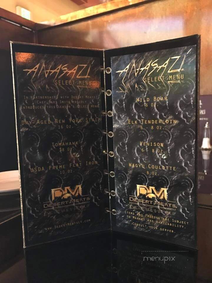 Anasazi Steakhouse and Gallery - St George, UT menu_pic