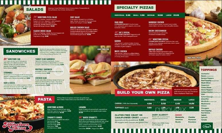 Hometown Pizza - Warsaw, KY menu_pic