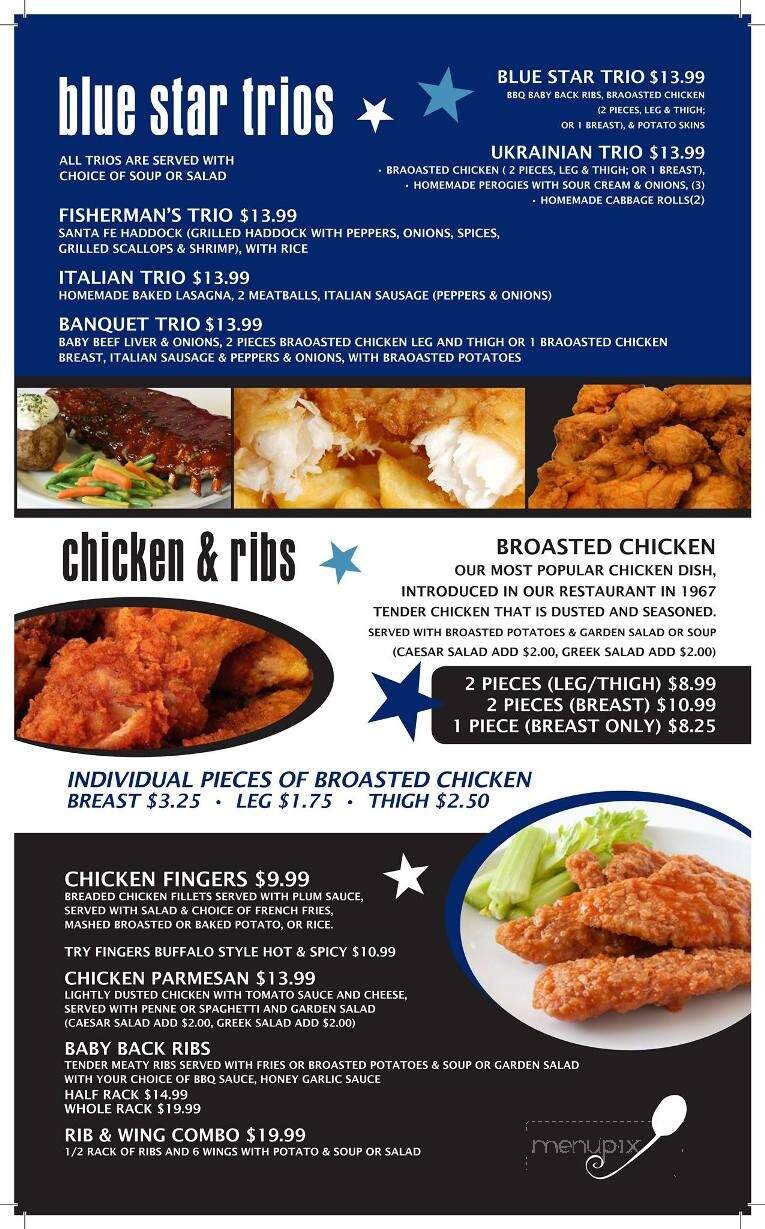 Blue Star Restaurant - Welland, ON menu_pic