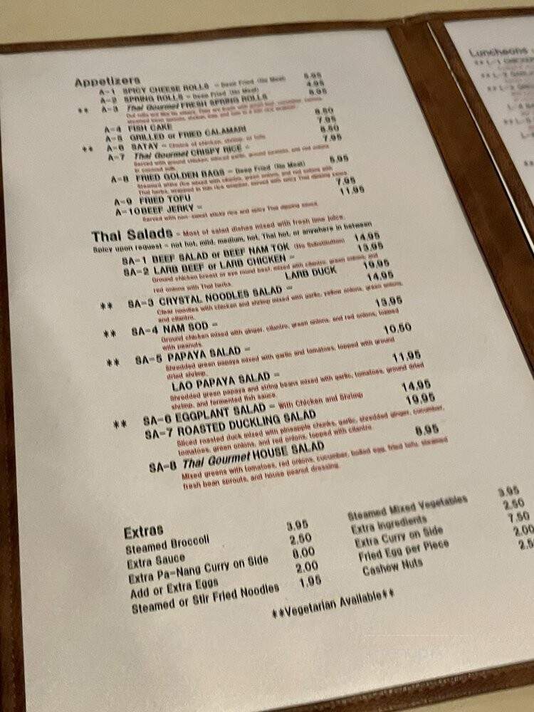 Thai Gourmet Restaurant - Houston, TX menu_pic