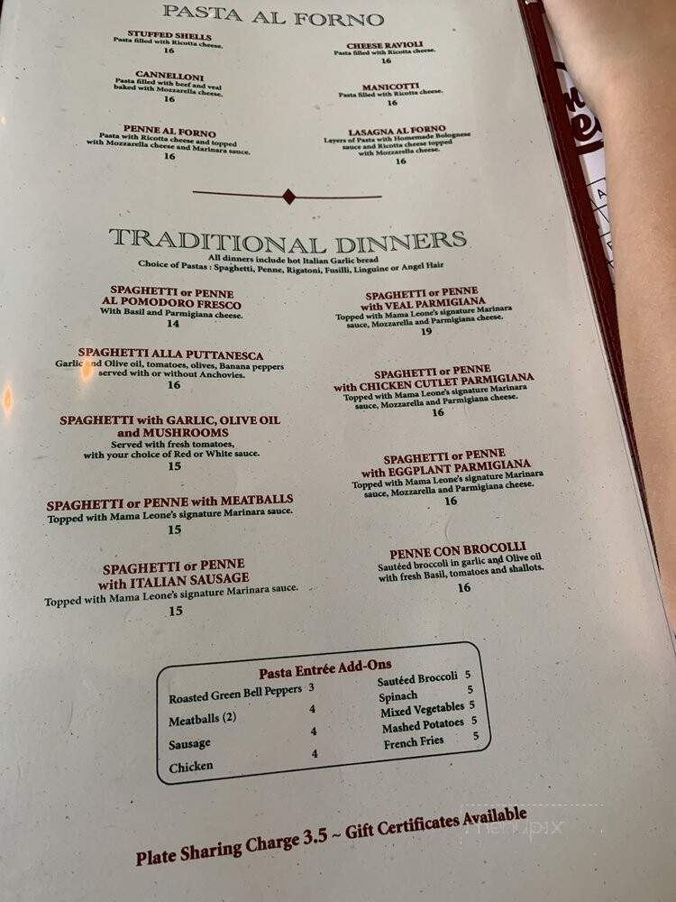 Mama Leone's - Venice, FL menu_pic