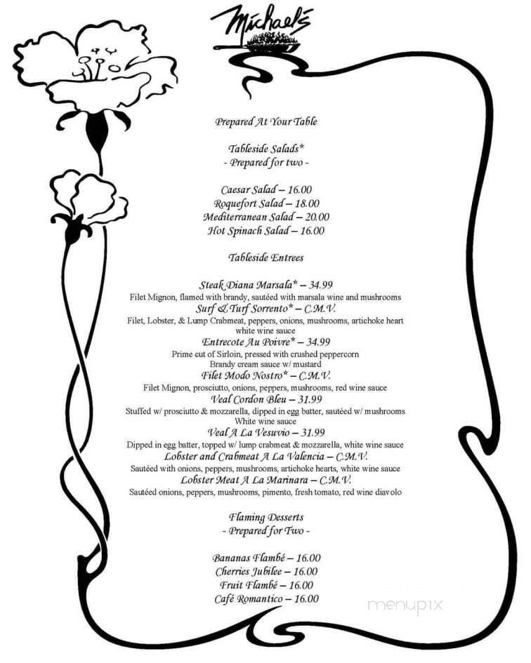 Michael's Restaurant & Lounge - Morrisville, PA menu_pic