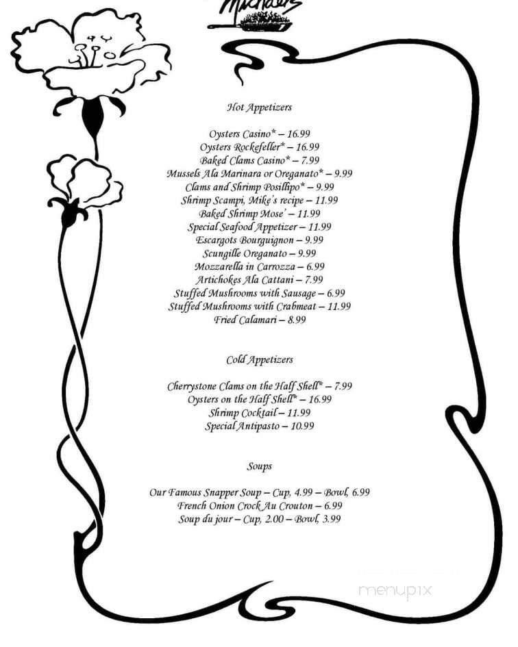 Michael's Restaurant & Lounge - Morrisville, PA menu_pic