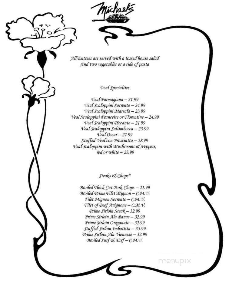 Michael's Restaurant & Lounge - Morrisville, PA menu_pic