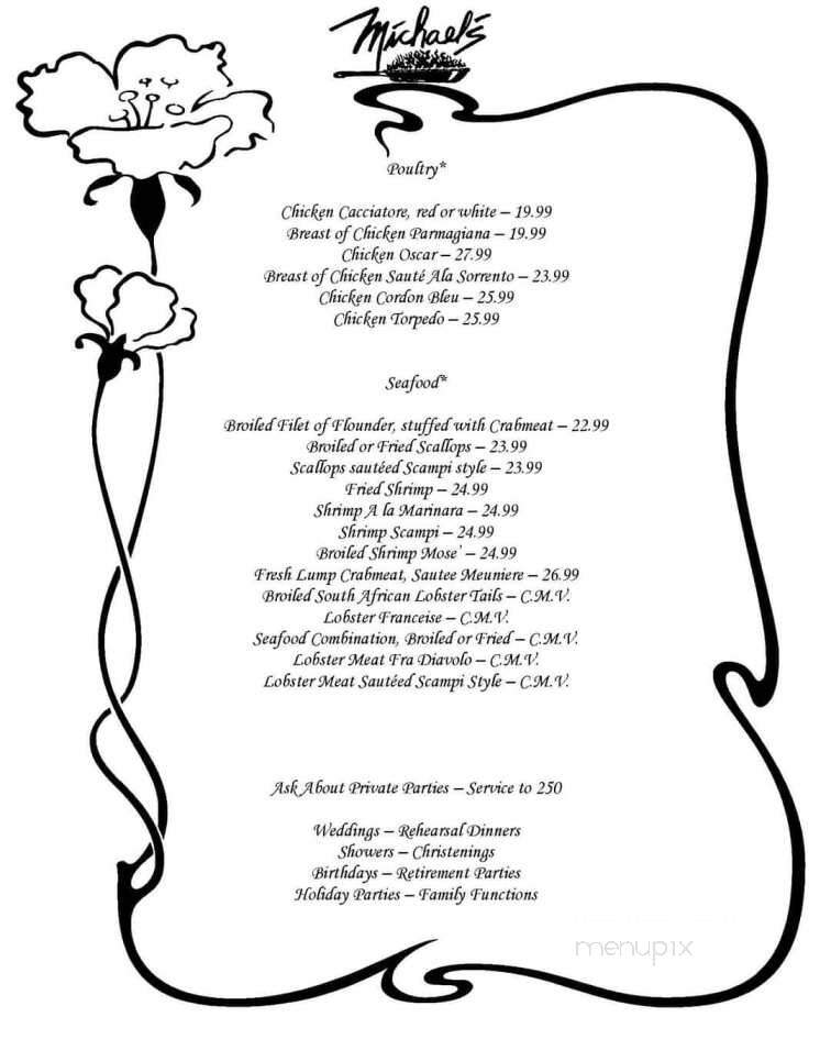 Michael's Restaurant & Lounge - Morrisville, PA menu_pic