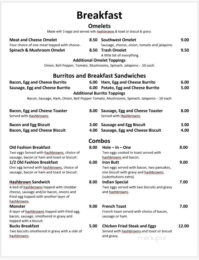 Cheryl's Diner - Seminole, TX menu_pic