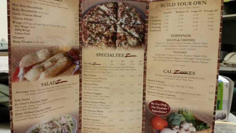 Mazerella's Upper Crust Pizza - Sellersburg, IN menu_pic
